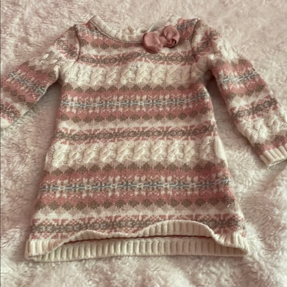 Rachel Zoe Pink and White Knit Sweater